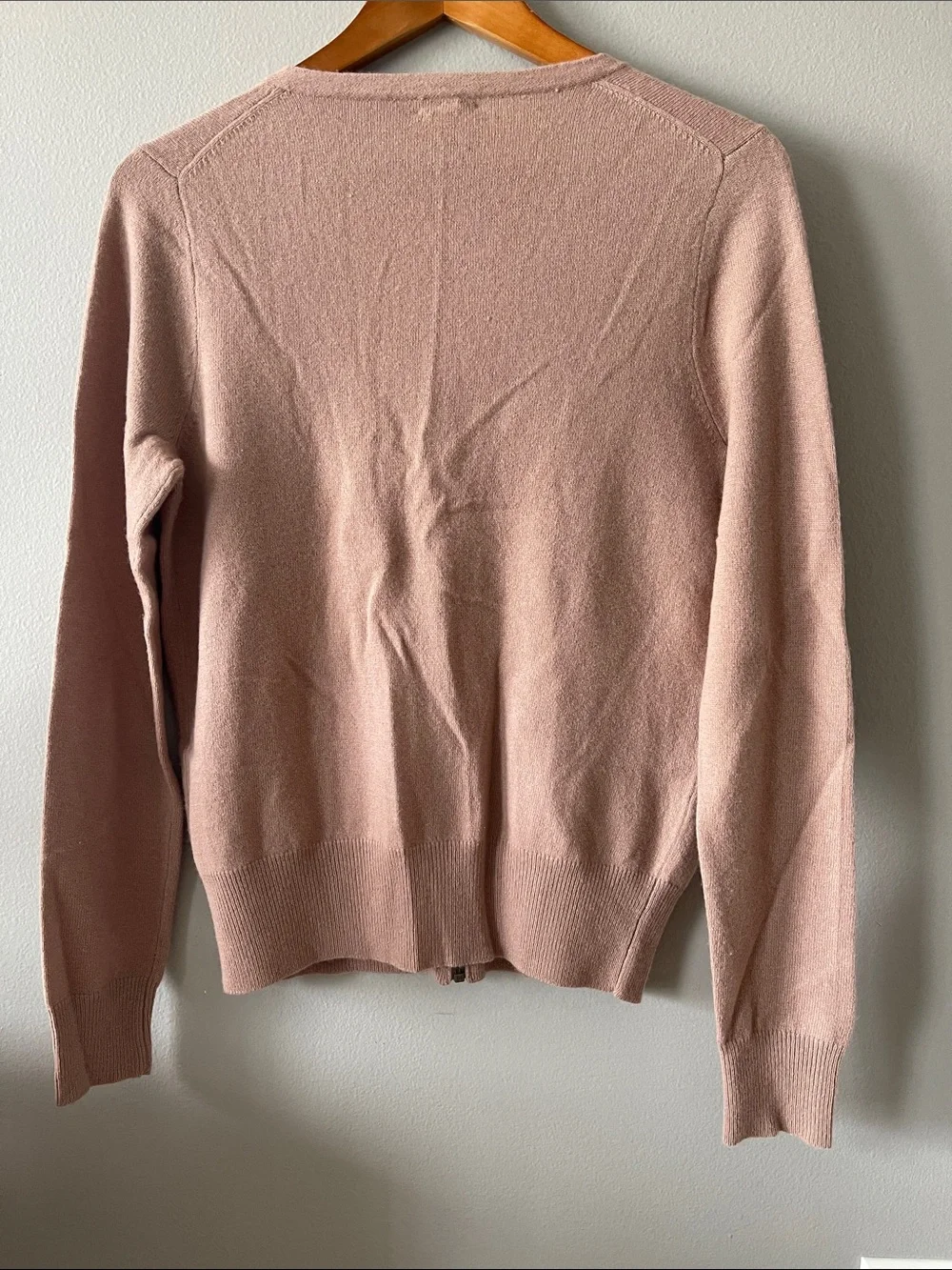 J. Crew Y2K Wool blend Dusty Blush Zip Front Cardigan